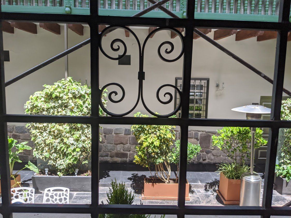 The view from the hotel room where Nate Marschalk and Elizabeth Valerio are quarantined in Cusco, Peru